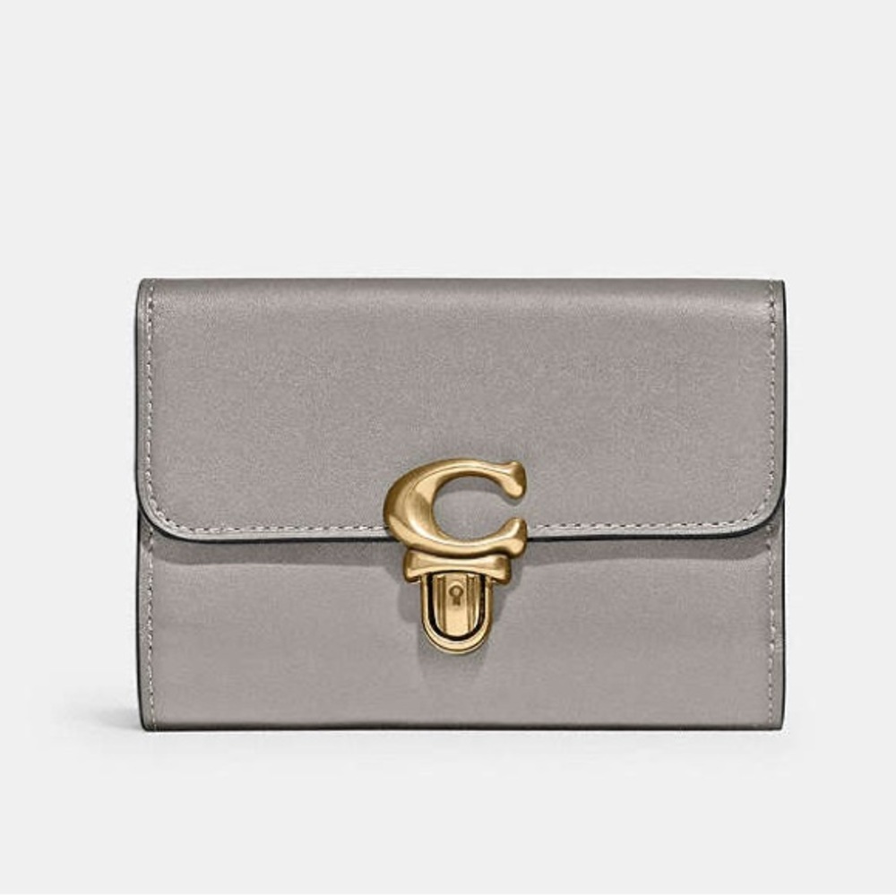 Coach Studio Medium Wallet in Brass/Dove Grey